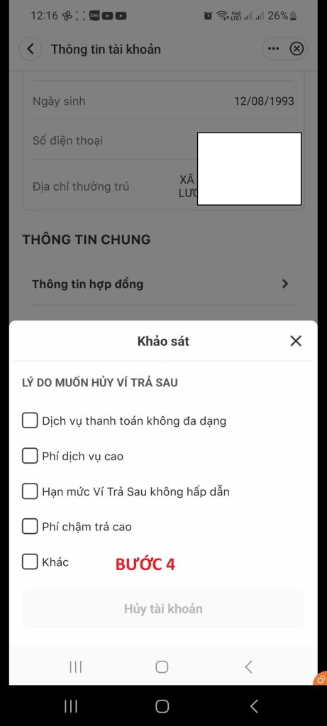 Cách Hủy Ví Trả sau momo đơn giản 1 phút 4 cach huy vi tra sau momo buoc 4