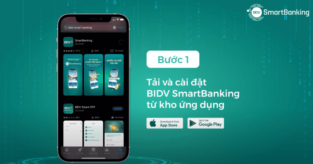 Hướng Dẫn Cách Mở Tài Khoản BIDV Online 3 tai ung dung bidv va cai dat